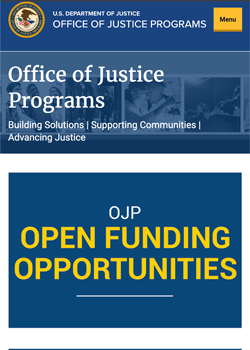 Office of Justice Programs Project Menu Item