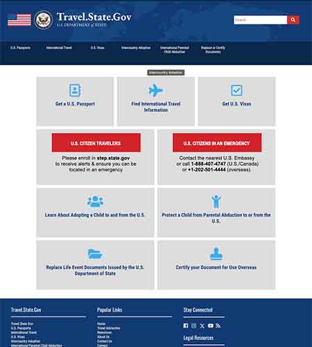 US State Dept Travel Warning System
